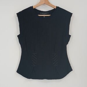 White House Black Market Lace Up Peplum Tee